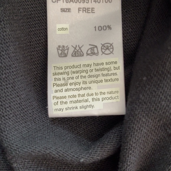 CIAOPANIC Japan Black Cotton Tunic Top with Belt, One Size - Picture 7 of 10